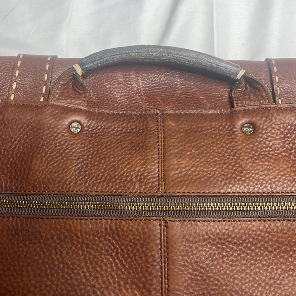 King Ranch Brown Leather Saddle Stitch Laptop Messeng… Gem